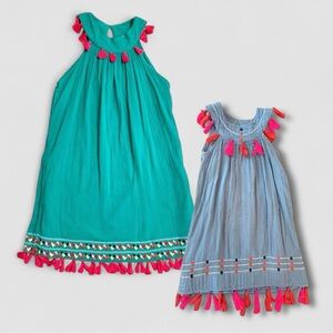 Mer St Barth Mommy & Me Dress Set 2 Tassel Dresses (Girls 4, Women’s OS)